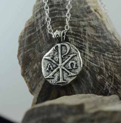 Chi Rho Sterling Silver Pendant or Keychain Ancient Faith Collection